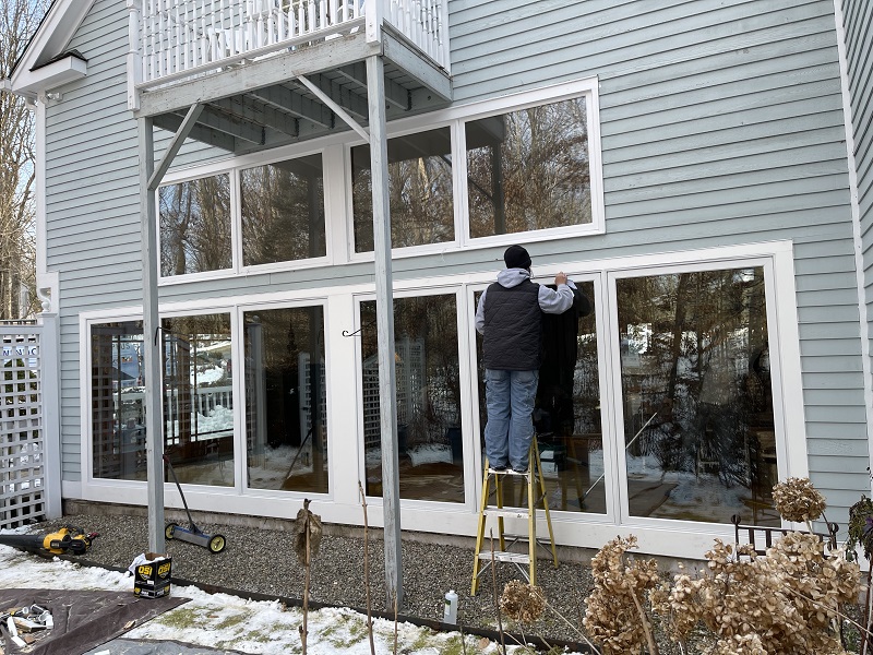 Caulk the outside to seal out exterior elements